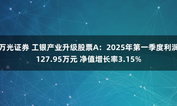万光证券 工银产业升级股票A：2025年第一季度利润127.95万元 净值增长率3.15%